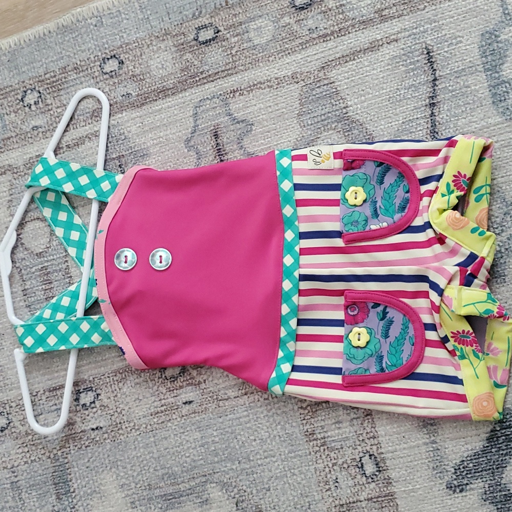 NWT Wildflowers Clothing La La Land Kiddy Pool Pink One Piece Swimsuit Sz12m